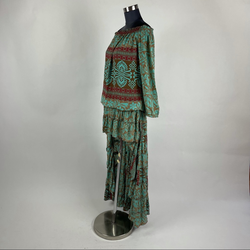 Off Shoulder High Low Smocked Dress - Picture 2 of 8